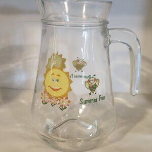 Vintage Kig Made in Indonesia Sun & Bee Juice Pitcher
